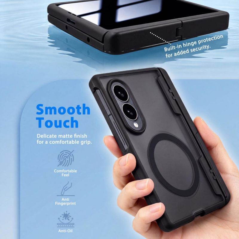 Funda LIDEEYA Galaxy Z Fold 8 Negra con Soporte Plegable