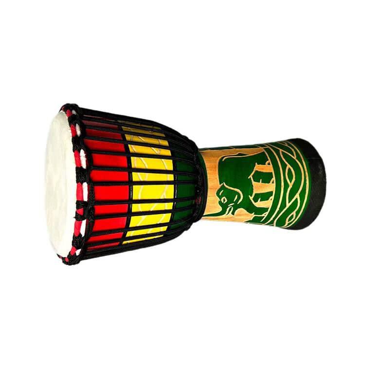 Tambor Djembe BORIYAM de 39 cm con Piel de Cabra Estilo África Occidental