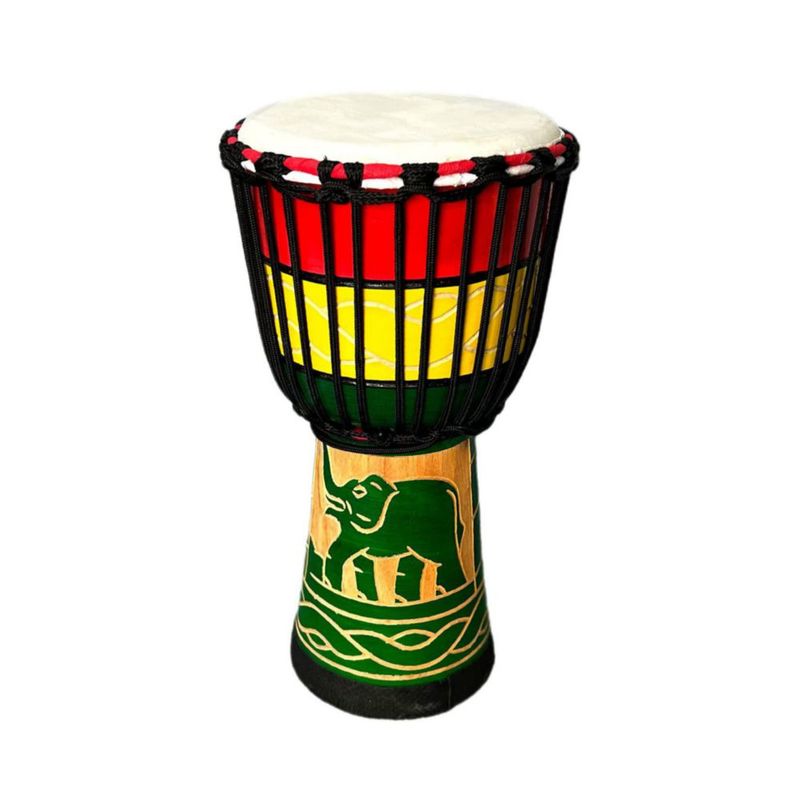 Tambor Djembe BORIYAM de 39 cm con Piel de Cabra Estilo África Occidental