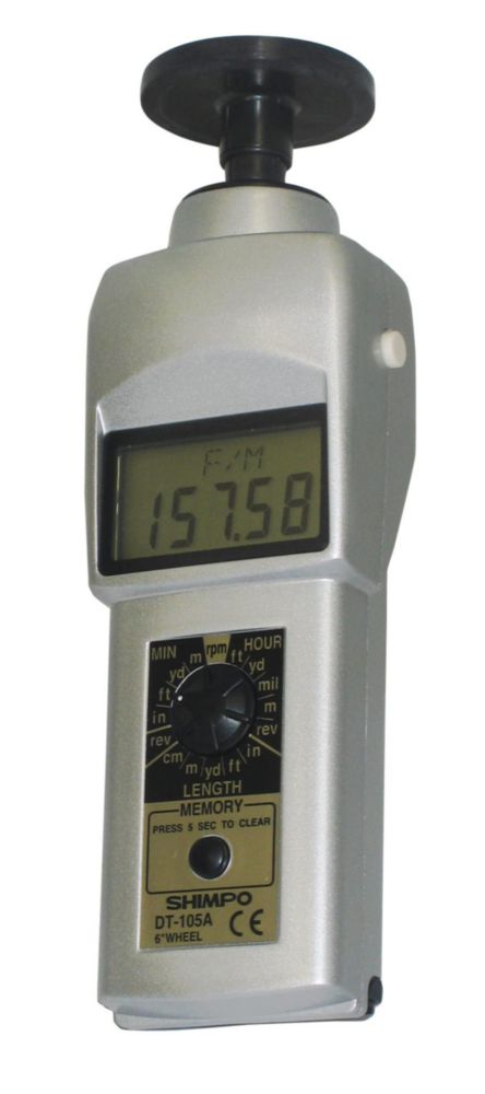 Tacómetro Shimpo DT-105A Rueda de 15 cm LCD 0.10-25000 rpm