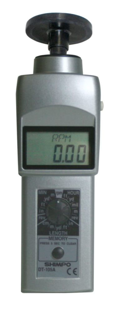 Tacómetro Shimpo DT-105A Rueda de 15 cm LCD 0.10-25000 rpm
