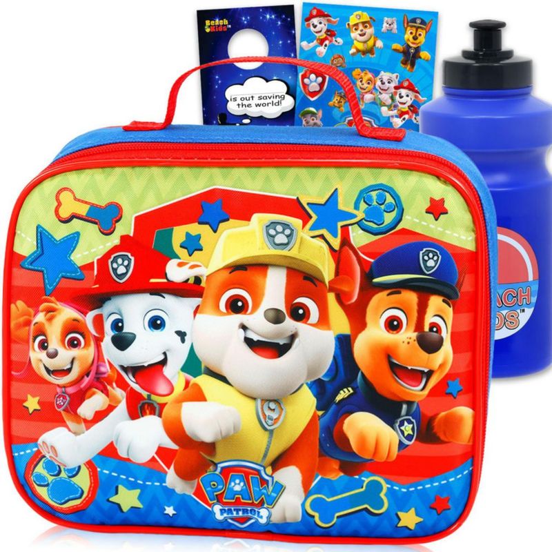 Set de lonchera Paw Patrol + botella de agua y pegatinas