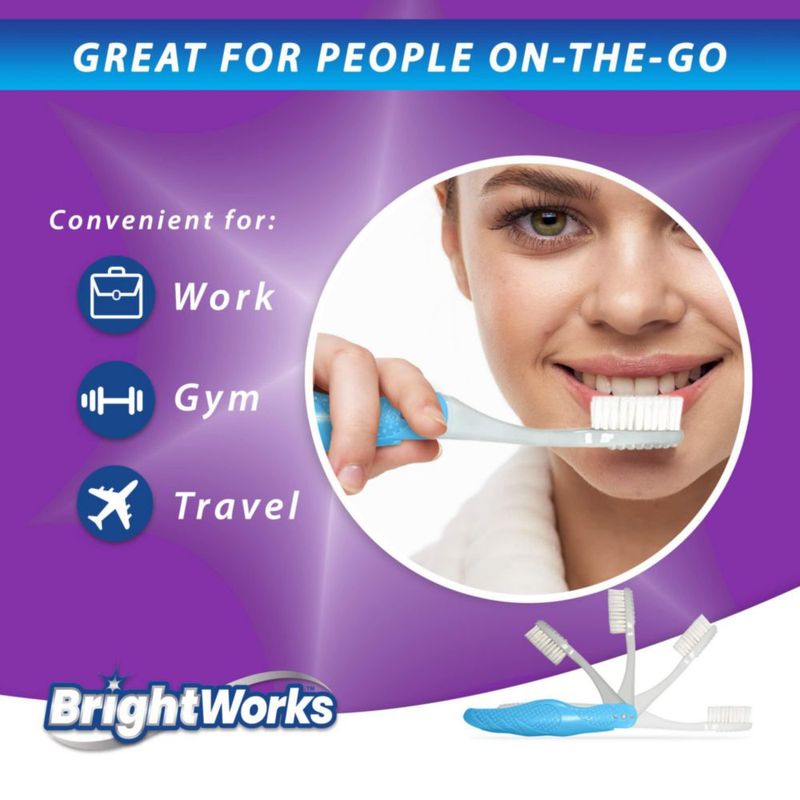 Cepillo de dientes BrightWorks plegable de viaje - 6 piezas
