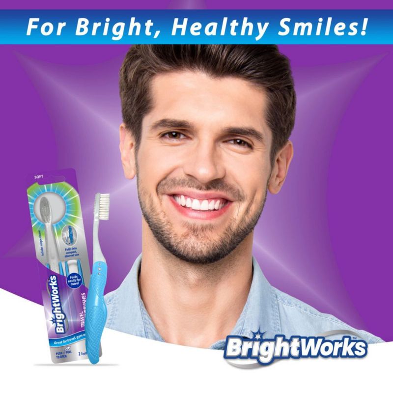 Cepillo de dientes BrightWorks plegable de viaje - 6 piezas