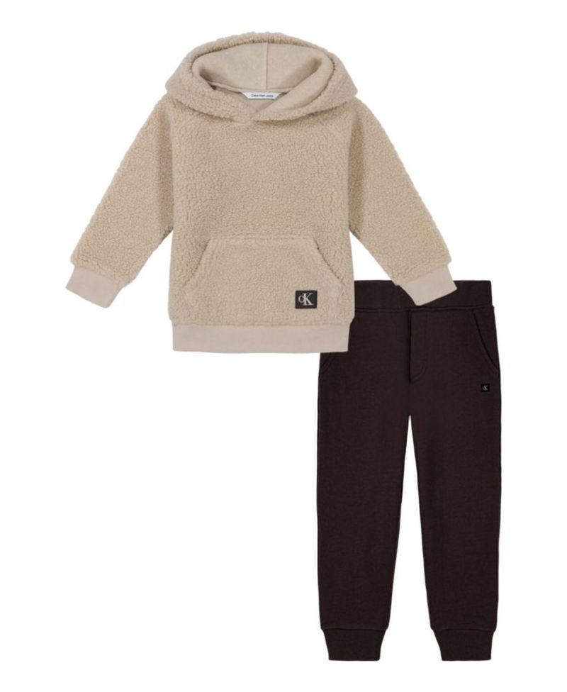 Conjunto de chándal Calvin Klein 12 meses Crema/Marrón
