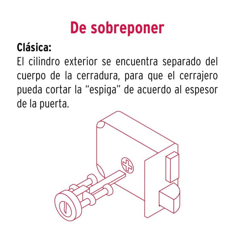 Cerradura Hermex Truper 43582 de borde izquierdo 35‑40 mm
