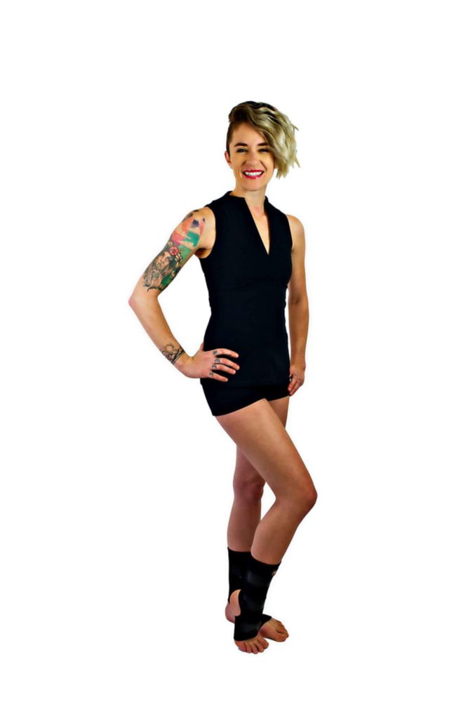 Protectores de tobillo Mighty Grip talla pequeña negro con tiras antideslizantes