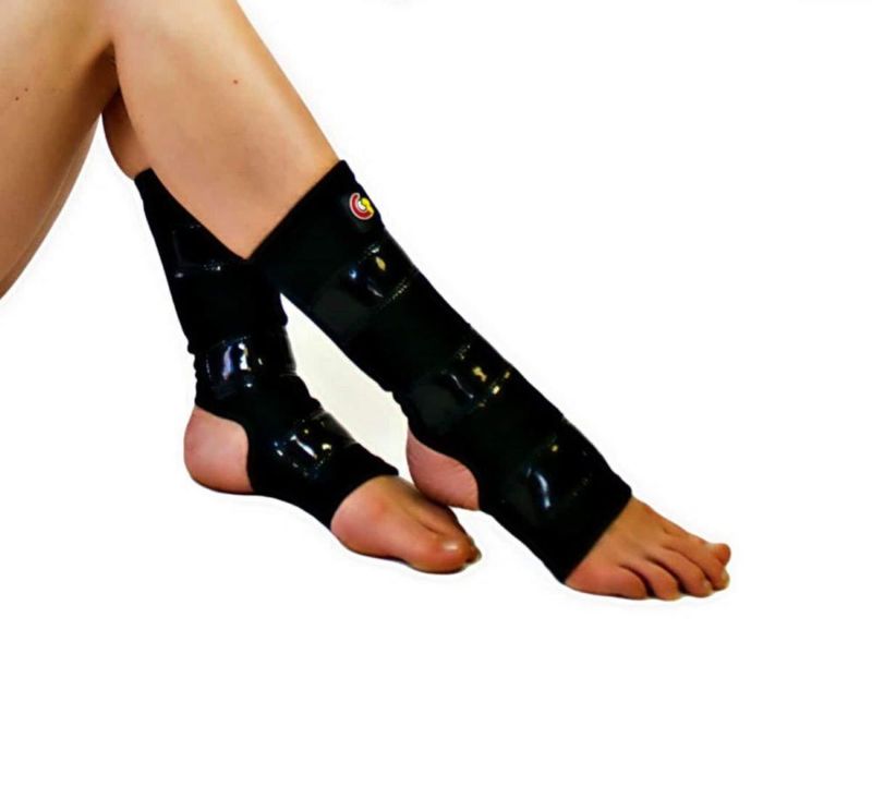 Protectores de tobillo Mighty Grip talla pequeña negro con tiras antideslizantes