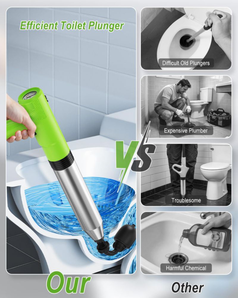 Desatascador Eléctrico Ublue 4‑en‑1 de Alta Presión