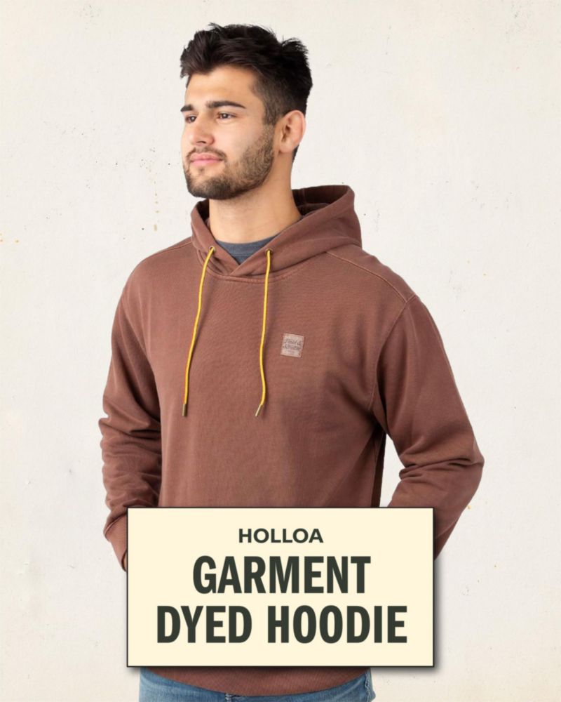 Sudadera con capucha Field & Stream talla grande color marrón de tela French Terry