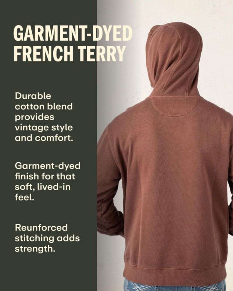 Sudadera con capucha Field & Stream talla grande color marrón de tela French Terry