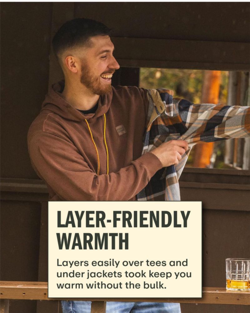 Sudadera con capucha Field & Stream talla grande color marrón de tela French Terry