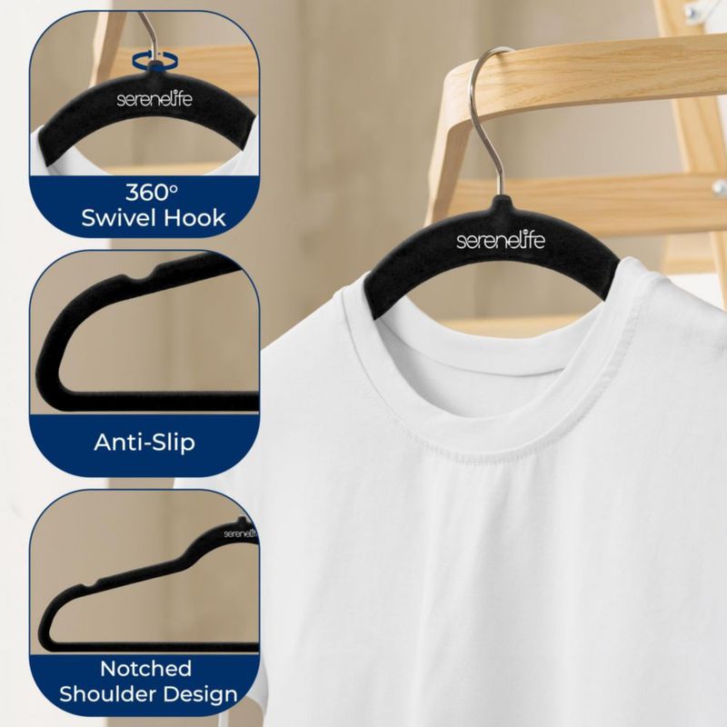 Perchas de ropa SereneLife 150 piezas terciopelo delgadas