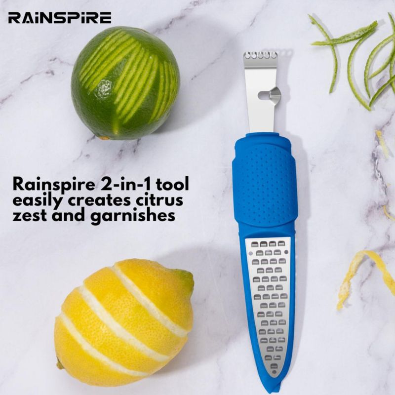Rallador de Limón Rainspire 2 en 1 Acero Inoxidable Azul Oscuro