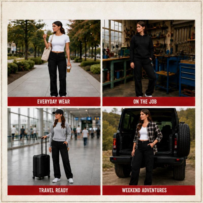 Pantalones cargo de sarga elástica Dickies negro lavado talla 10 EE. UU.