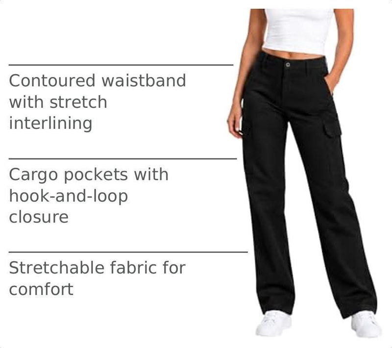 Pantalones cargo de sarga elástica Dickies negro lavado talla 10 EE. UU.