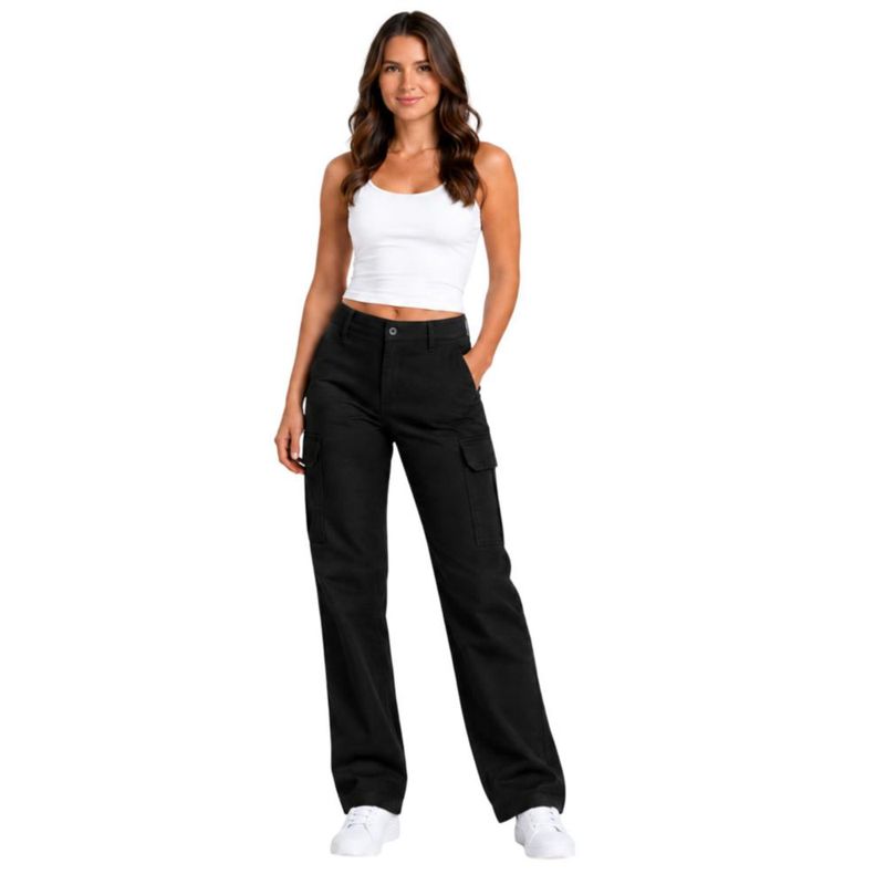 Pantalones cargo de sarga elástica Dickies negro lavado talla 10 EE. UU.