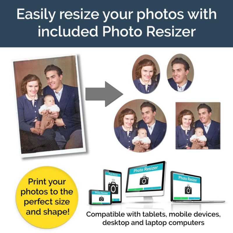Pin MemoriPix Dorado con Colgante de Ala de Ángel y Redimensionador de Foto