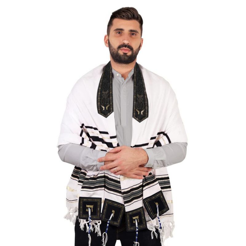 Mantón de oración Tallit Aleluya con el nombre del Señor XL 182 x 91 cm Israel