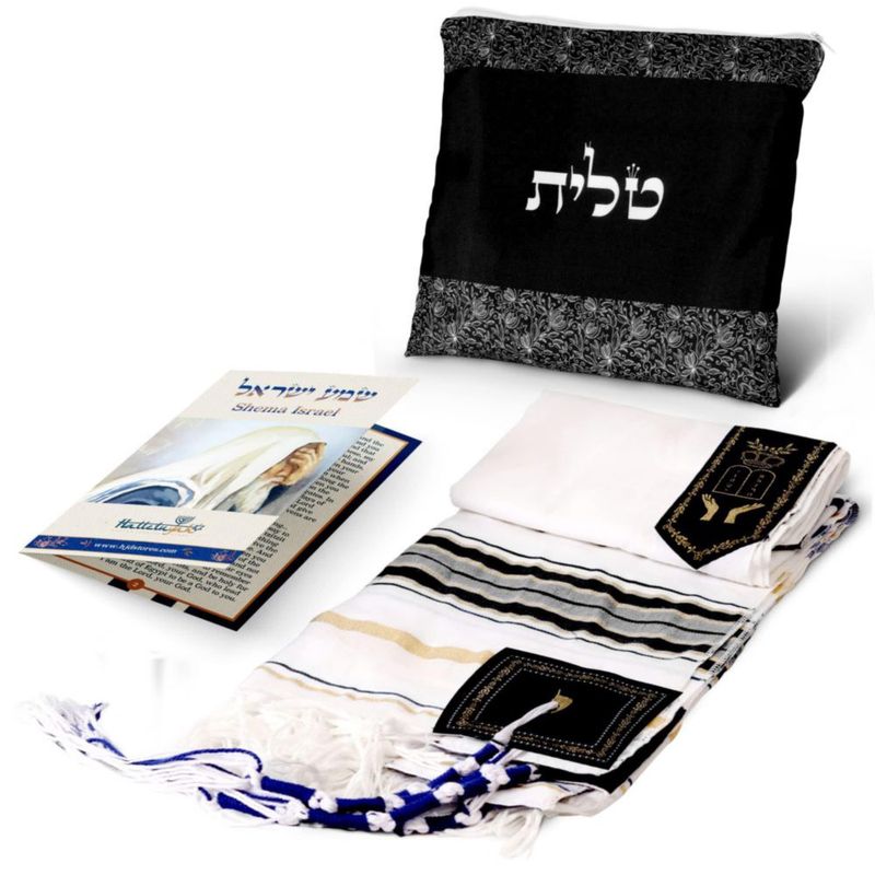 Mantón de oración Tallit Aleluya con el nombre del Señor XL 182 x 91 cm Israel
