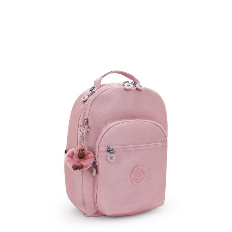 Mochila Kipling Seoul Pequeña Rosa con Funda para Tablet