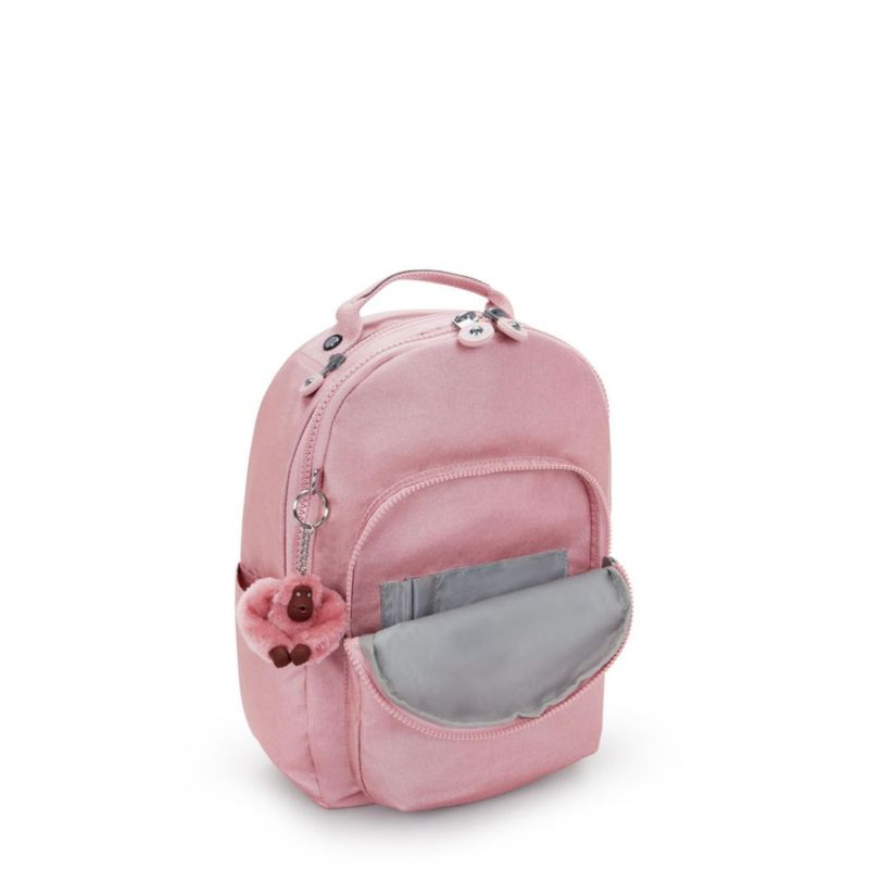 Mochila Kipling Seoul Pequeña Rosa con Funda para Tablet