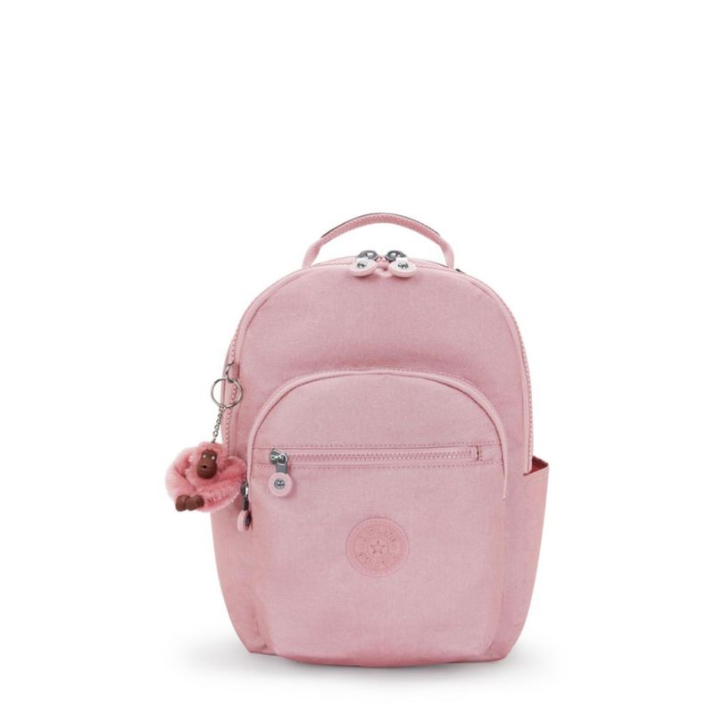 Mochila Kipling Seoul Pequeña Rosa con Funda para Tablet