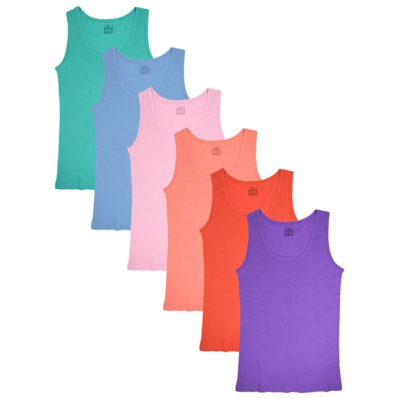 Top sin mangas Sexy Basics 100 % algodón ribeteado multipack