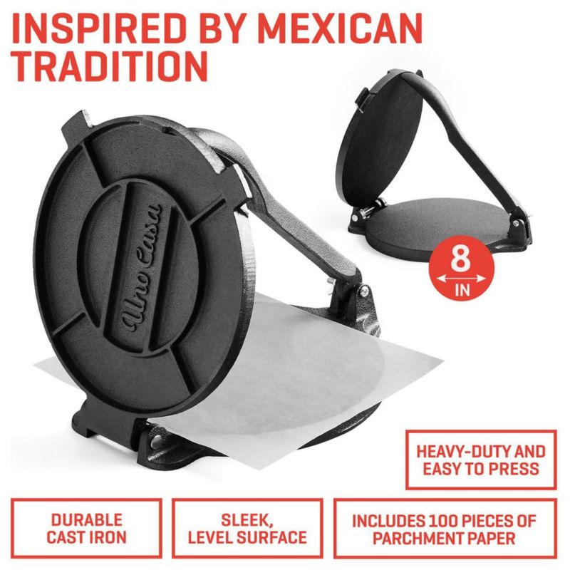 Prensa para Tortillas Uno Casa 20 cm con Calentador