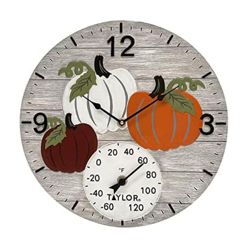 Reloj Termómetro Taylor Calabaza 36 cm para Interior y Exterior