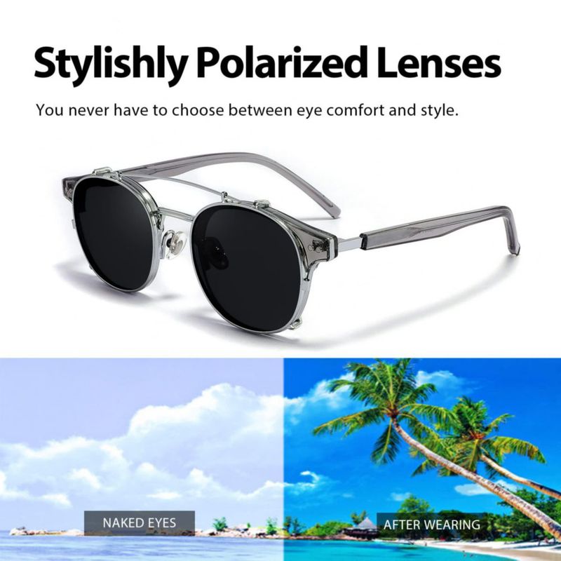 Gafas de Sol Technigadgets Steampunk Polarizadas Gris Negro Transparente