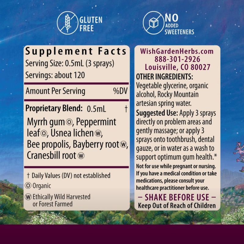 Enjuague Bucal WishGarden Fortalecedor de Encías 30 ml Mirra y Propóleos