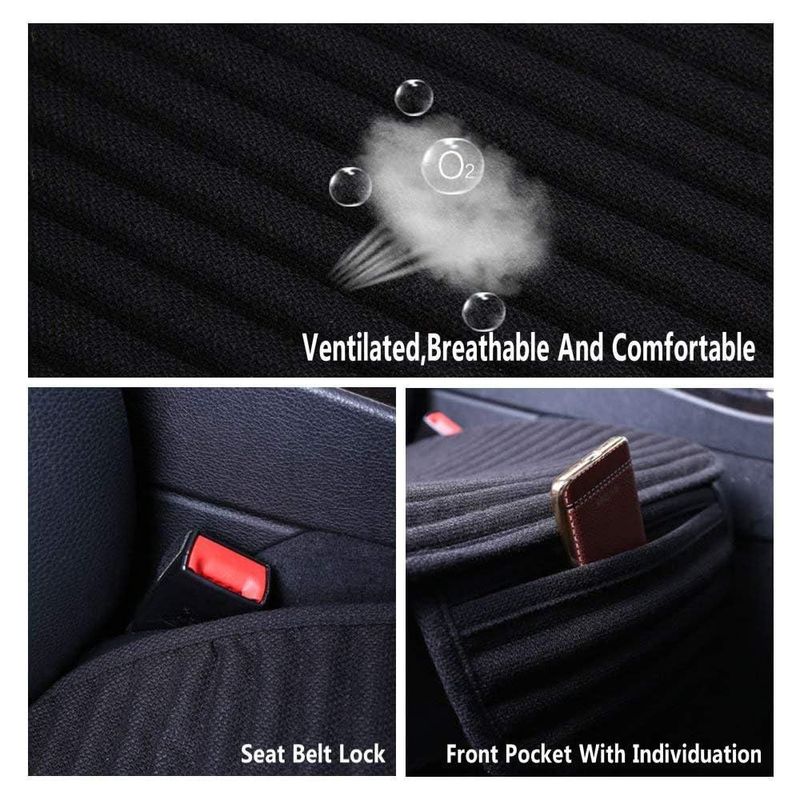 Fundas de Asiento de Coche Suninbox Cobertura Inferior de Asiento de Tela Cojín Universal para Asiento Delantero con Relleno de Cáscara de Trigo