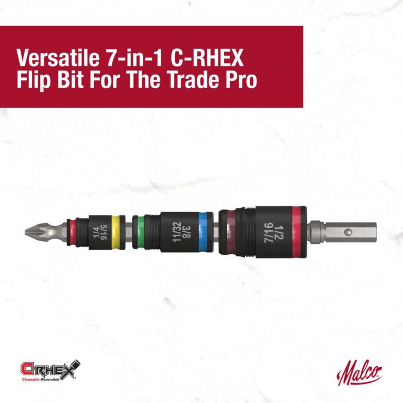 Set de Vasos 7 en 1 Malco C‑RHEX Flip con Punta Phillips #2