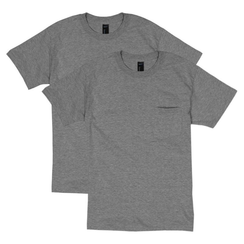Camiseta Hanes Juego de 2 Mediano Gris Carbón Jaspeado
