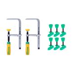 Abrazadera de Cola de Milano MICROJIG - Juego de 2 + Tornillos de Carril - Juego de 6
