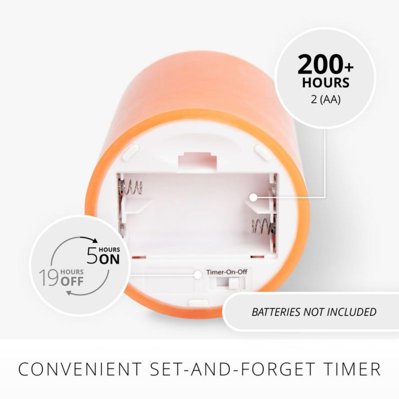 Vela LED Luminara 8 cm × 11 cm Naranja Rojizo con Temporizador