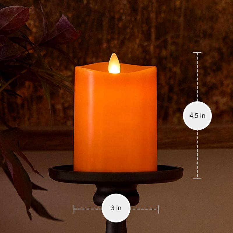 Vela LED Luminara 8 cm × 11 cm Naranja Rojizo con Temporizador