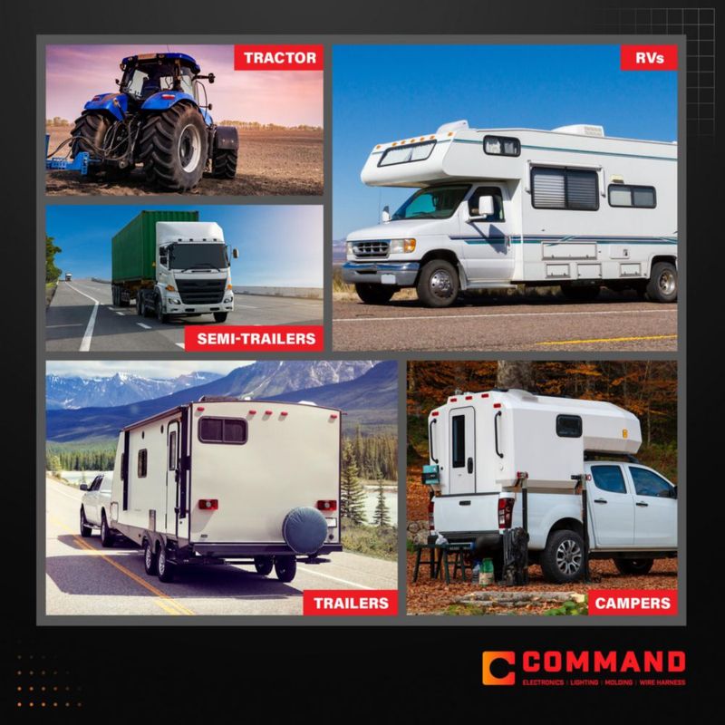 Luz trasera Command Electronics 12 V con acabado negro – paquete de 1 unidad