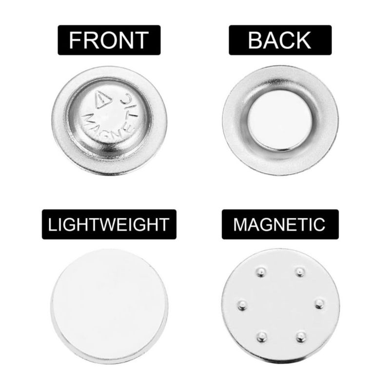 Healiffy – Broches magnéticos redondos de 17 cm paquete de 24 unidades