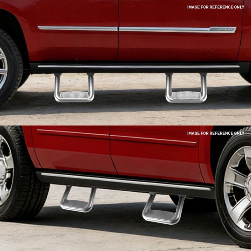 Escalones laterales DNA MOTORING 24 cm plateado (paquete de 2)