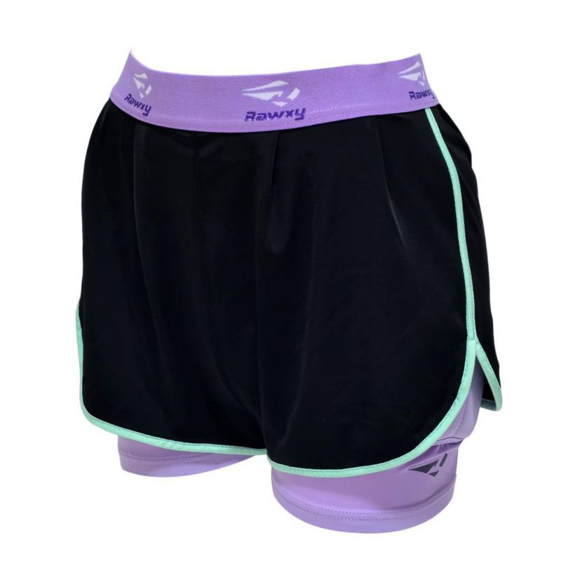 Pantalones cortos acolchados Rawxy talla X-Small negro/morado