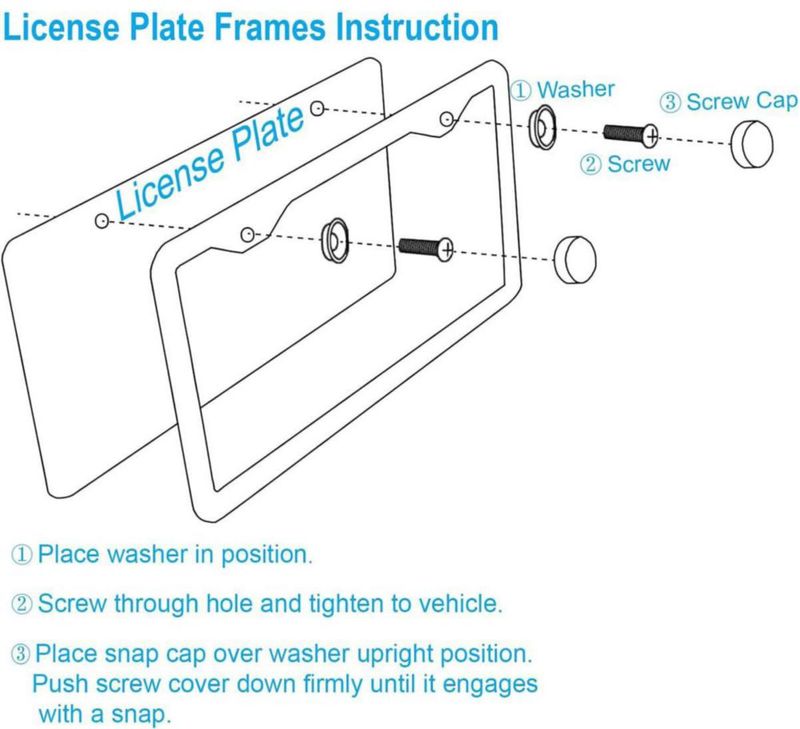 Marco para placa de matrícula genérico - Pack de 2 aluminio plateado