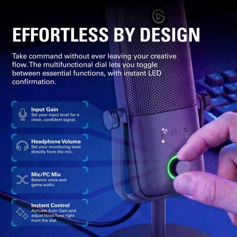 Micrófono Elgato Wave:3 MK.2 USB con efectos DSP