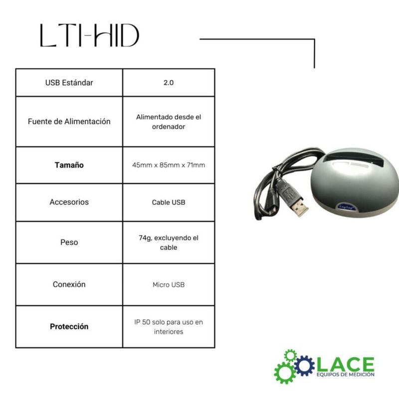 Interfaz USB LogTag LTI-HID Carbón/Gris