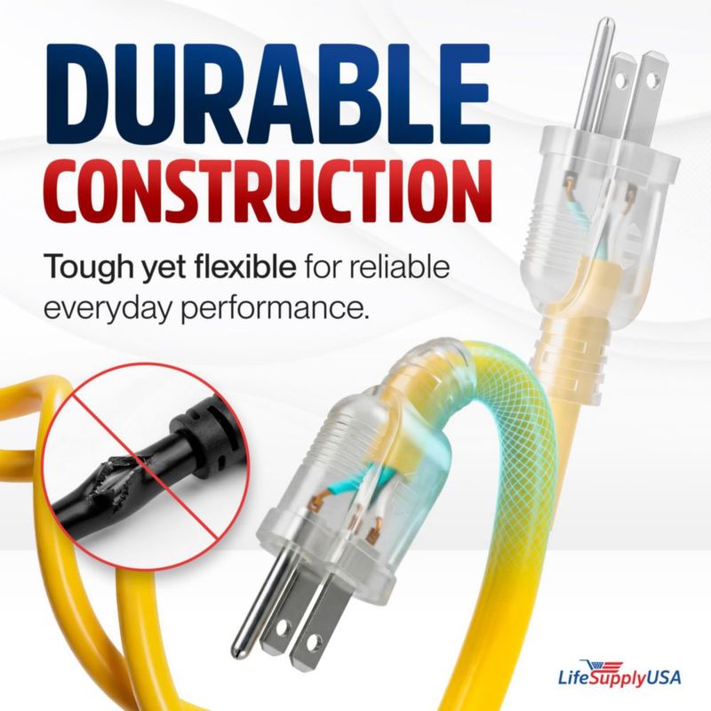 Cable de extensión LifeSupplyUSA 30 m calibre 10/3 15 A 125 V