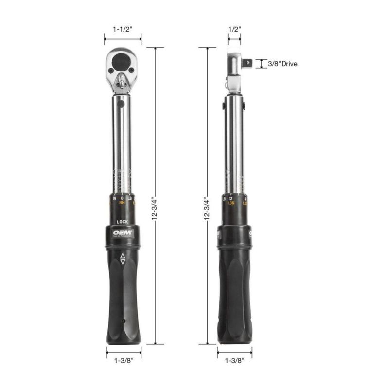 Llave de torsión OEMTOOLS 3/8" 25-113 kg estilo clic