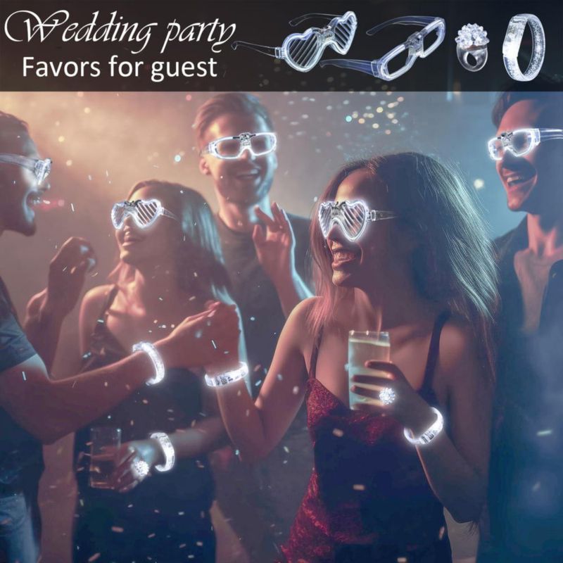 Set de fiesta Bethmore 50 piezas: gafas LED pulseras LED y anillos LED