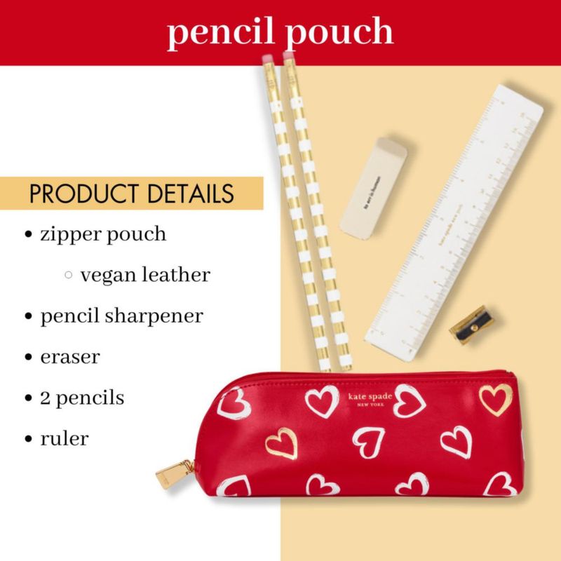 Estuche para lápices y bolígrafos Kate Spade New York 22 cm Corazones