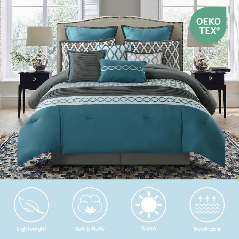 Juego de Edredón LANCO MODERN LIFESTYLE King Azul 10 piezas